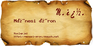 Ménesi Áron névjegykártya